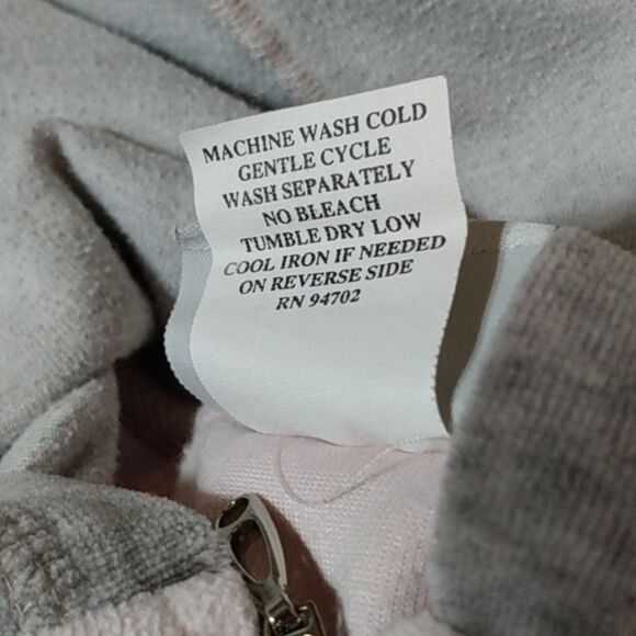 Hot Cotton By Marc-Ware Pink and Gray Fleece Jacket W/ Hood - Picture 9 of 15